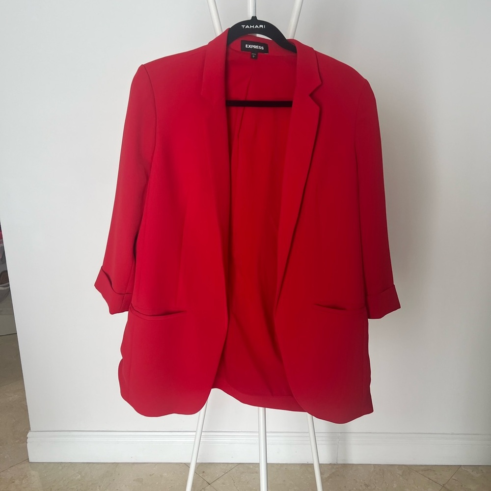 Red express boyfriend blazer